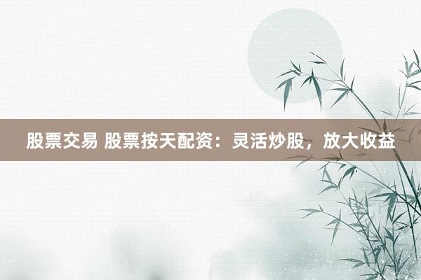 股票交易 股票按天配资：灵活炒股，放大收益