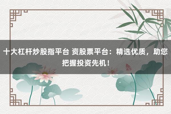 十大杠杆炒股指平台 资股票平台：精选优质，助您把握投资先机！
