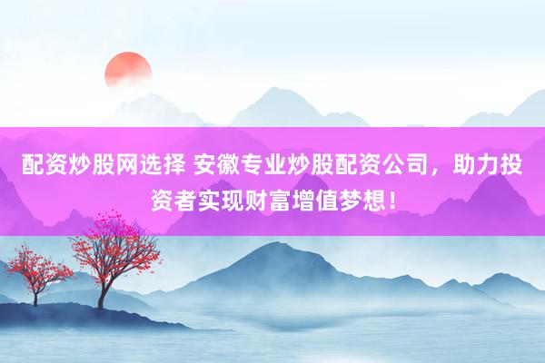 配资炒股网选择 安徽专业炒股配资公司，助力投资者实现财富增值梦想！