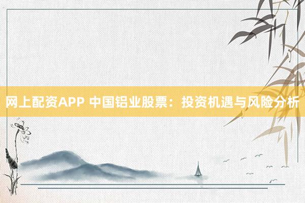 网上配资APP 中国铝业股票：投资机遇与风险分析