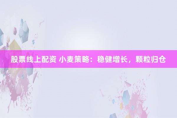 股票线上配资 小麦策略：稳健增长，颗粒归仓