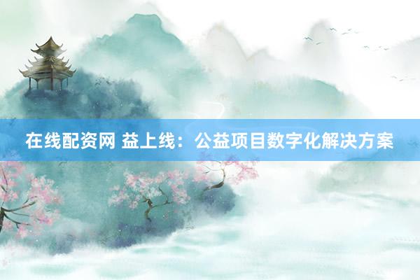在线配资网 益上线：公益项目数字化解决方案
