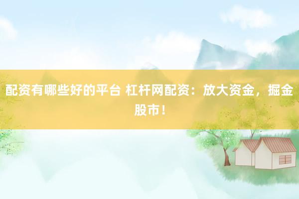 配资有哪些好的平台 杠杆网配资：放大资金，掘金股市！