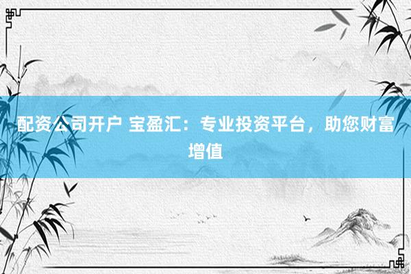 配资公司开户 宝盈汇：专业投资平台，助您财富增值