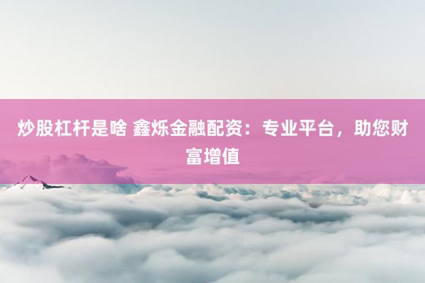 炒股杠杆是啥 鑫烁金融配资：专业平台，助您财富增值