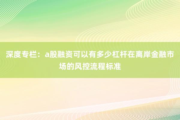 深度专栏：a股融资可以有多少杠杆在离岸金融市场的风控流程标准