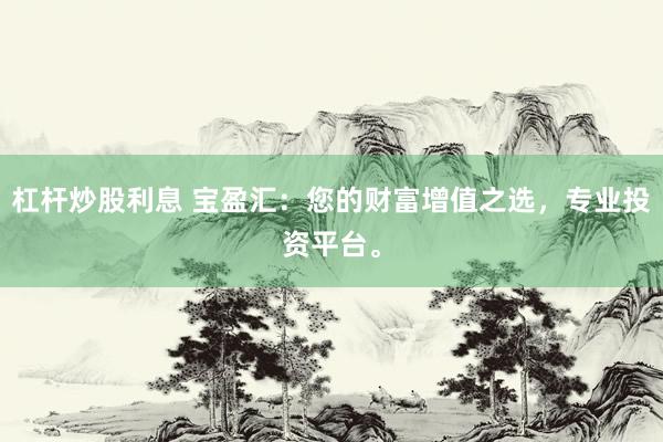 杠杆炒股利息 宝盈汇：您的财富增值之选，专业投资平台。